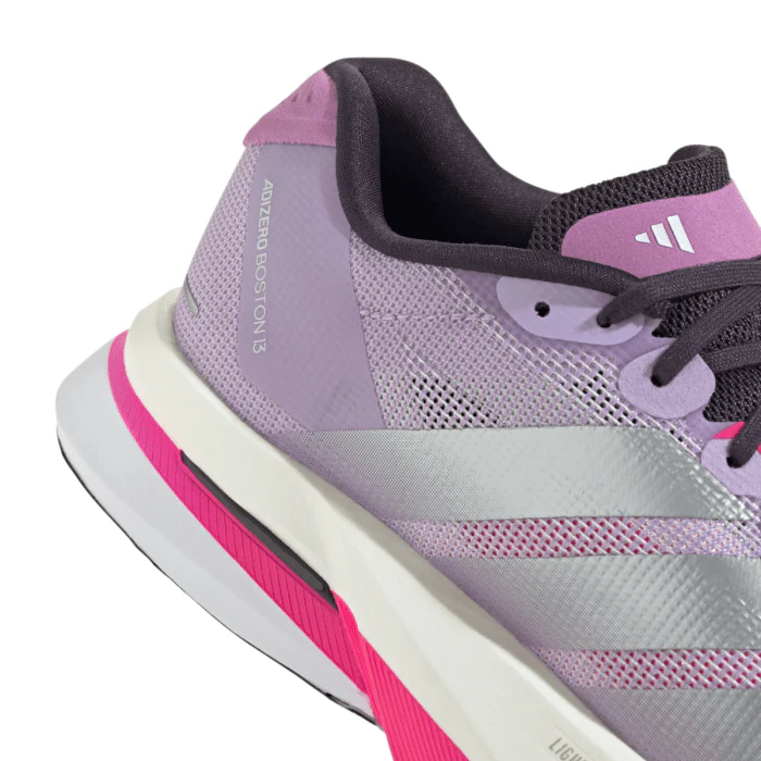 Adidas Women's Adizero Boston 13 - Powder Plum / Silver Metallic / Shock Pink - Image 7