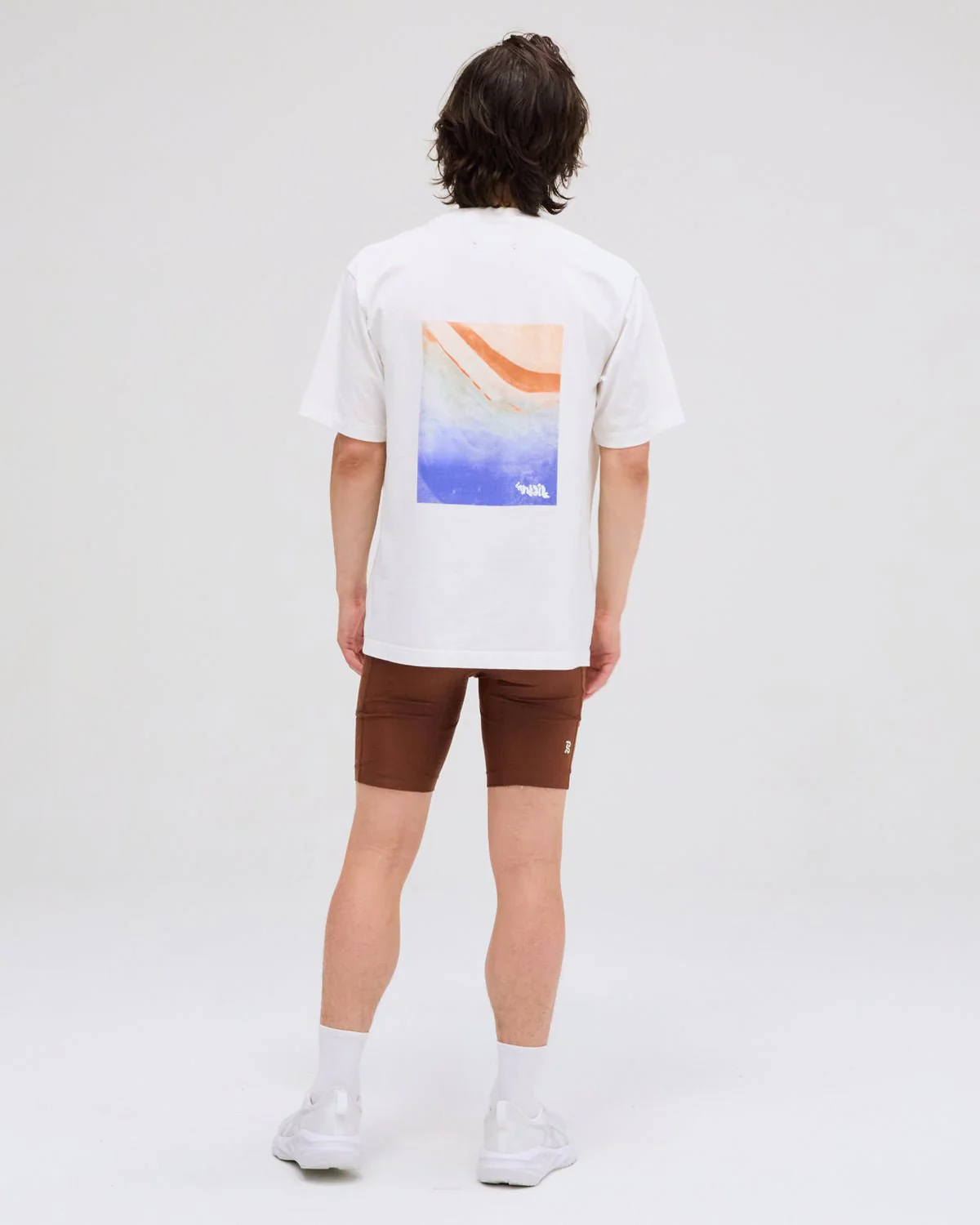 Bandit "Abstract Water" Cotton Tee, Unisex - White