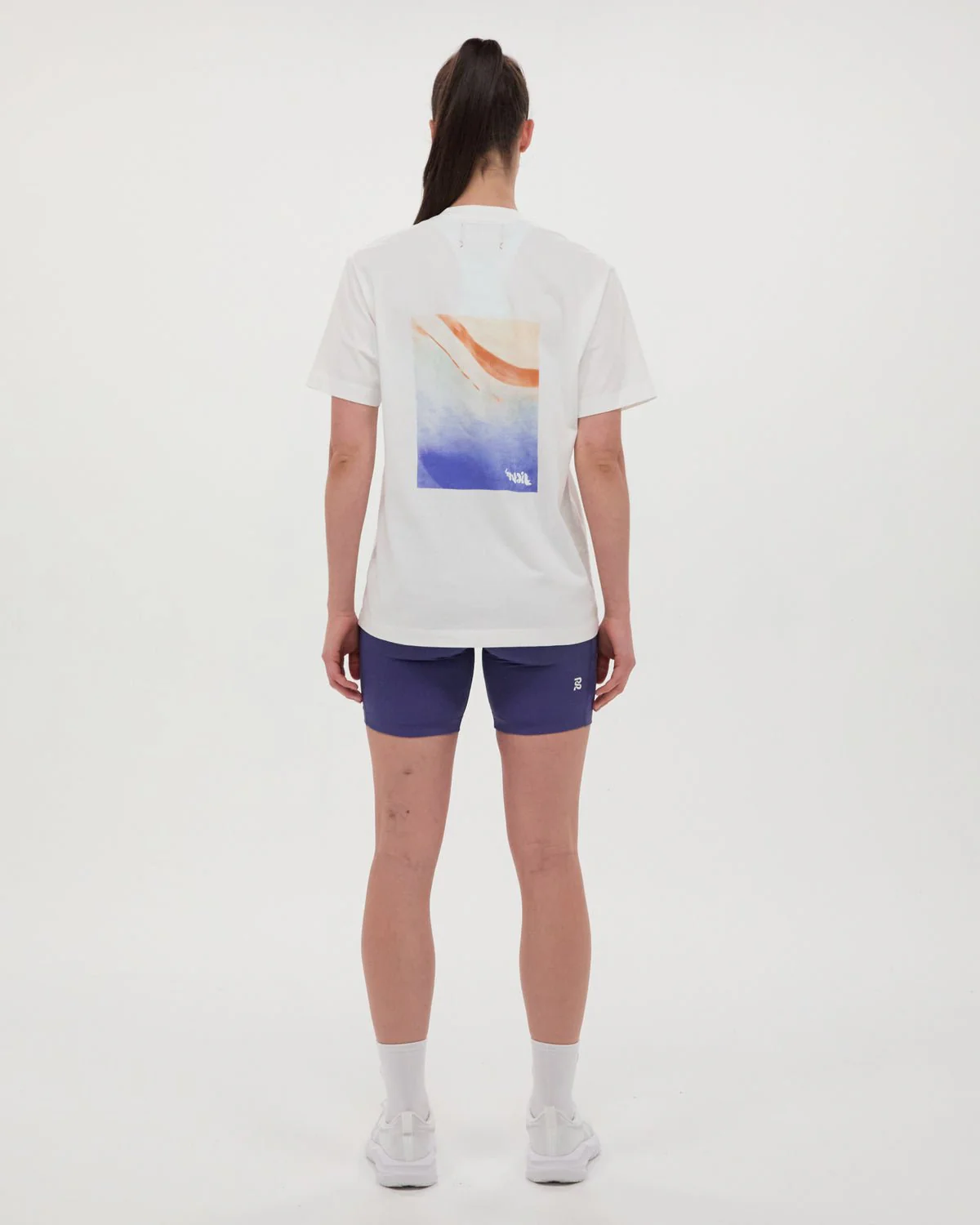 Bandit "Abstract Water" Cotton Tee, Unisex - White - Image 3