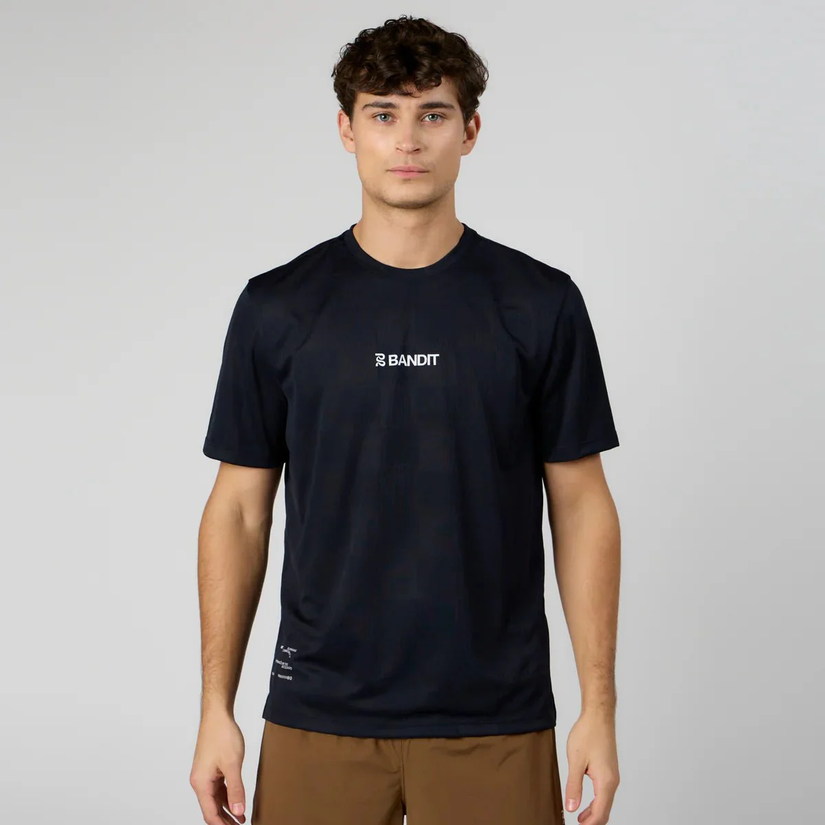 Bandit Cheque Jacquard Short Sleeve Tee - Black