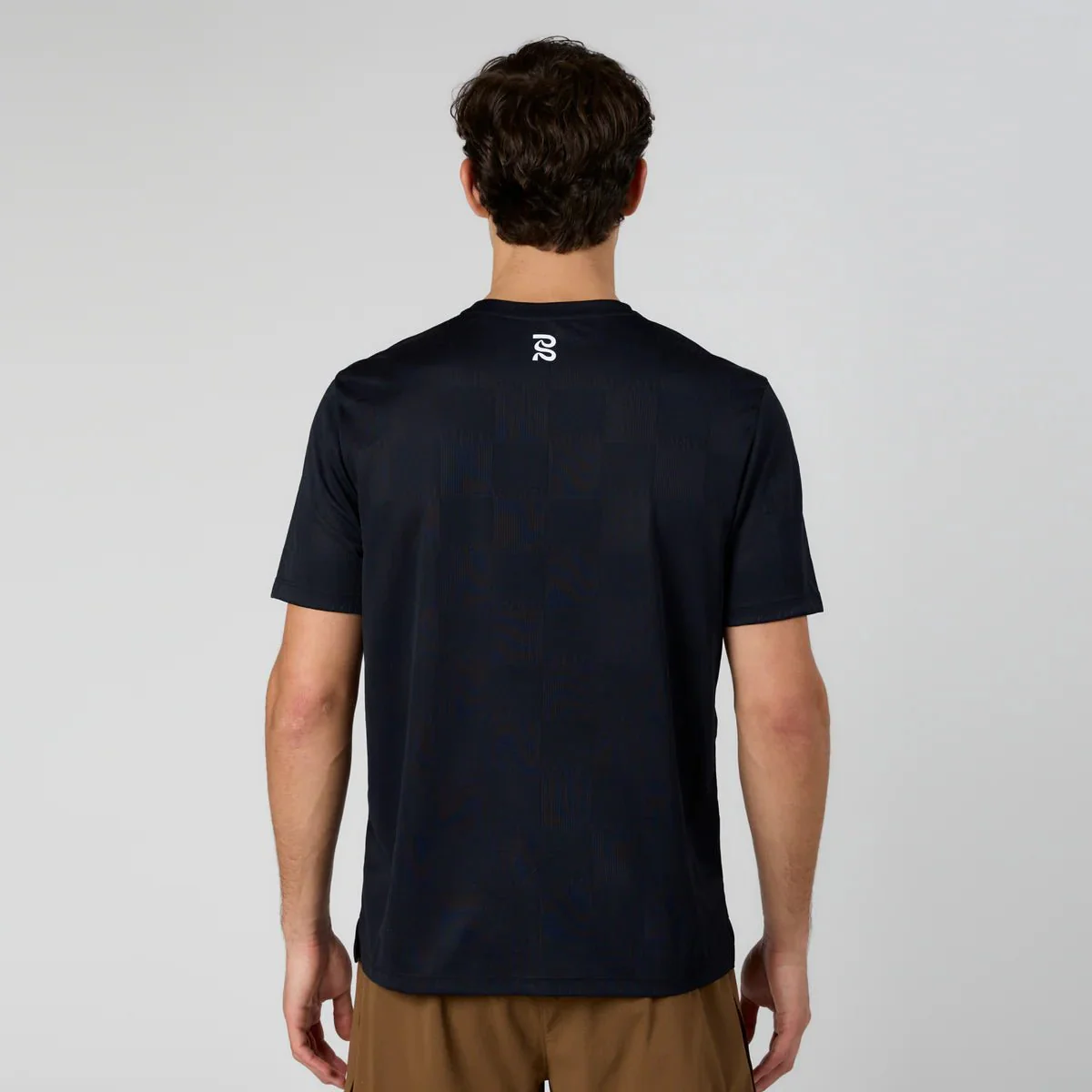 Bandit Cheque Jacquard Short Sleeve Tee - Black - Image 2