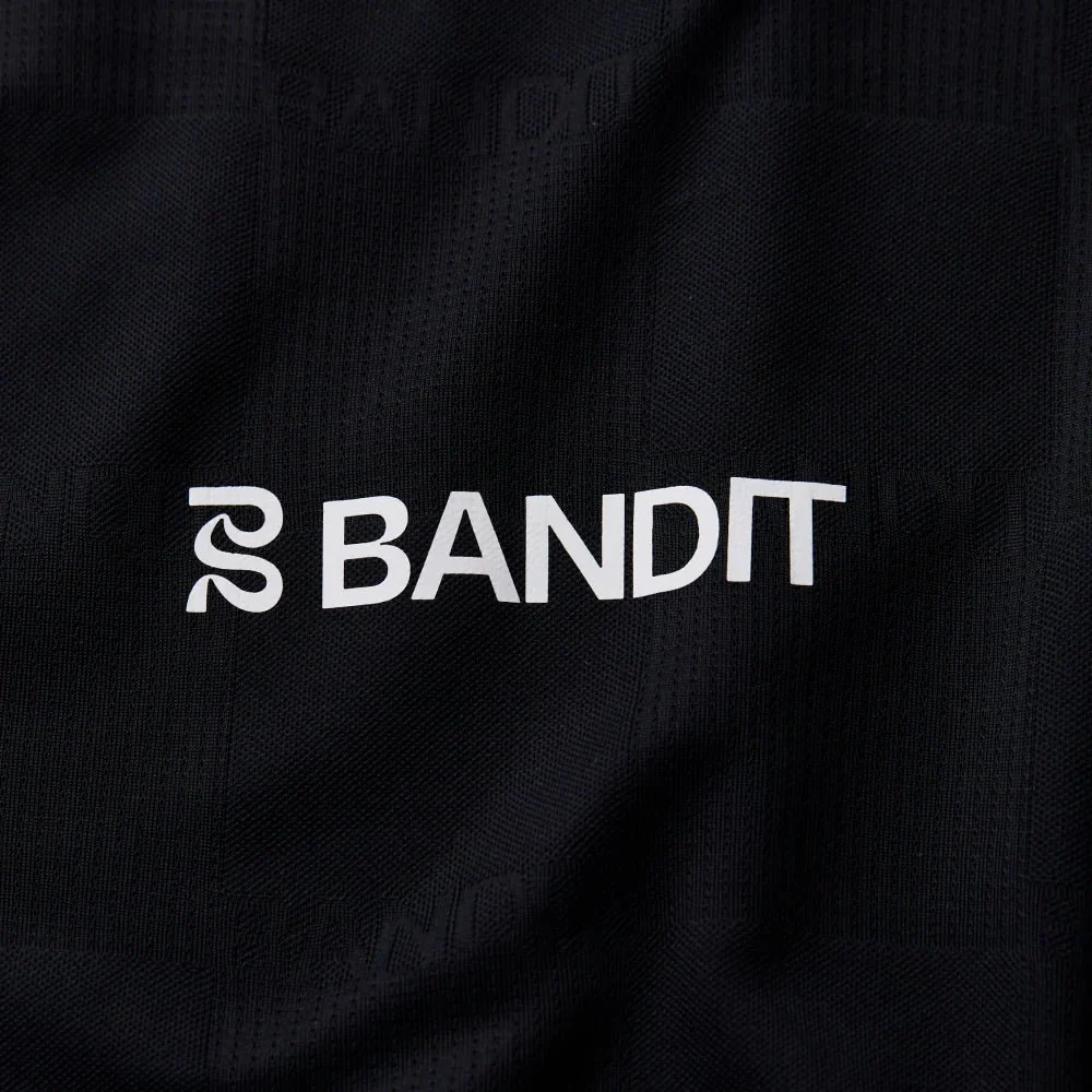 Bandit Cheque Jacquard Short Sleeve Tee - Black - Image 3