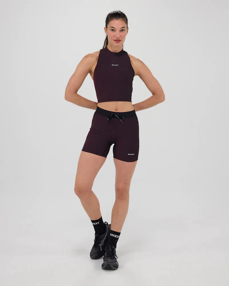 Bandit Striped Cadence™ 5" Compression Shorts - Black with Fig - Image 2