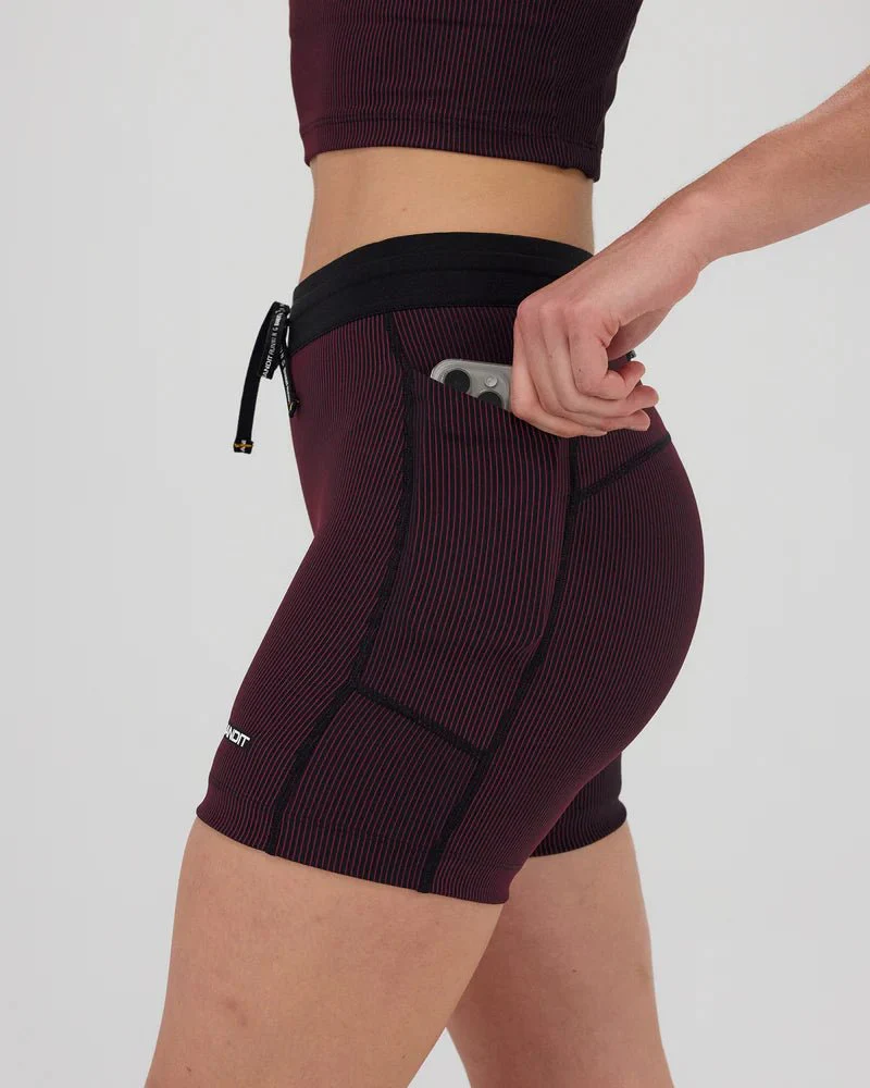 Bandit Striped Cadence™ 5" Compression Shorts - Black with Fig - Image 3