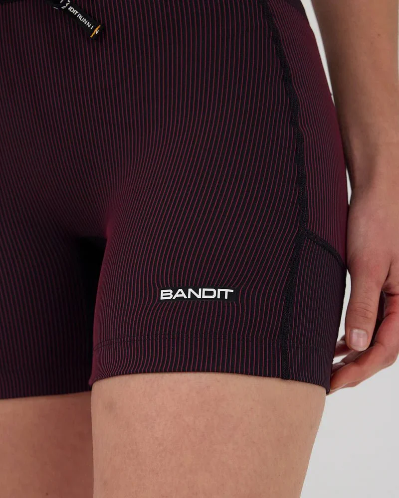 Bandit Striped Cadence™ 5" Compression Shorts - Black with Fig - Image 4