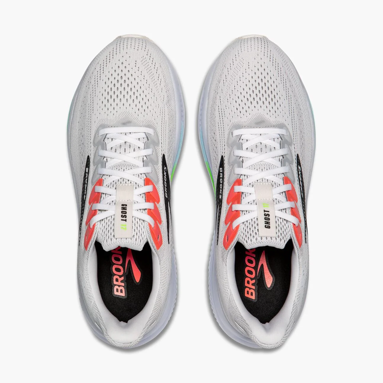 Brooks Men's Ghost 17 – White/Pink Clay/Gecko - Image 5
