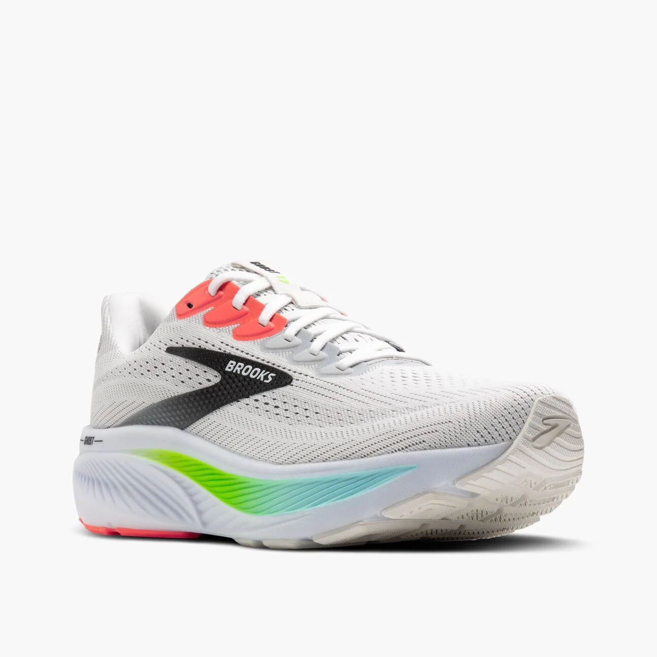 Brooks Men's Ghost 17 – White/Pink Clay/Gecko - Image 6