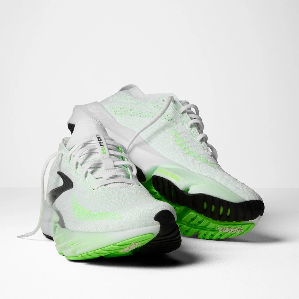 Brooks Men's Glycerin Flex - White / Green Gecko / Phantom - Image 7