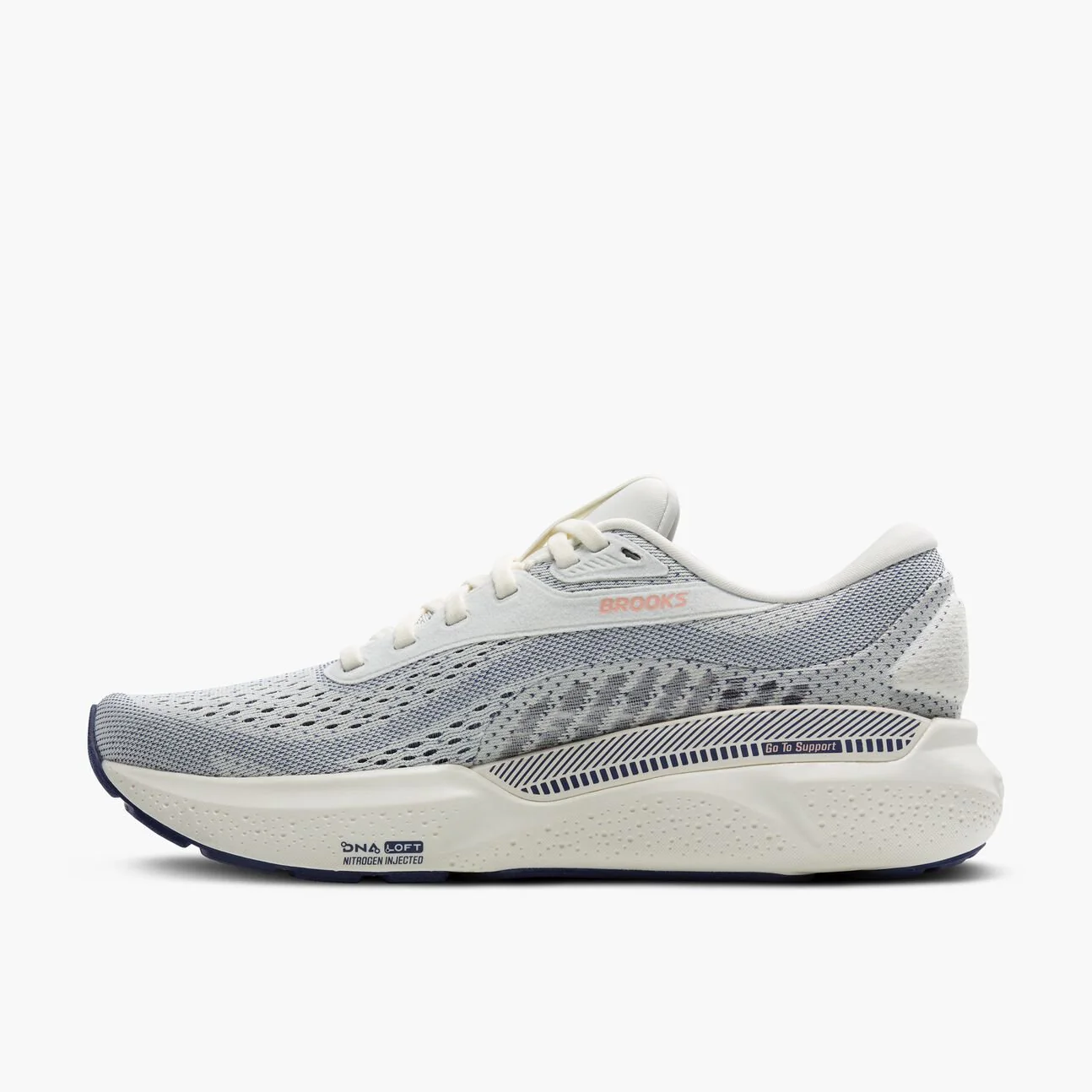 Brooks Women's Adrenaline GTS 24 – Grey/Blue Ribbon/Peach - Image 4