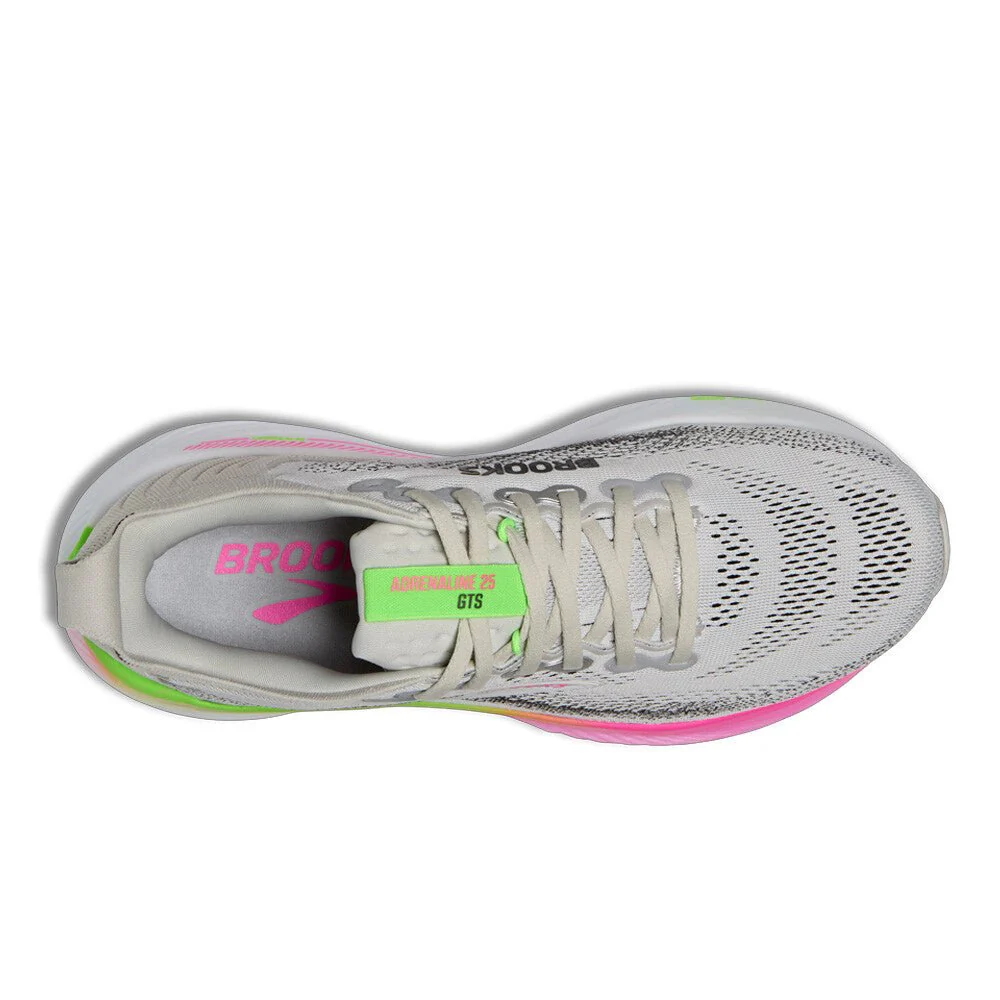 Brooks Women's Adrenaline GTS 25 - Oyster / Pink / Green - Image 4