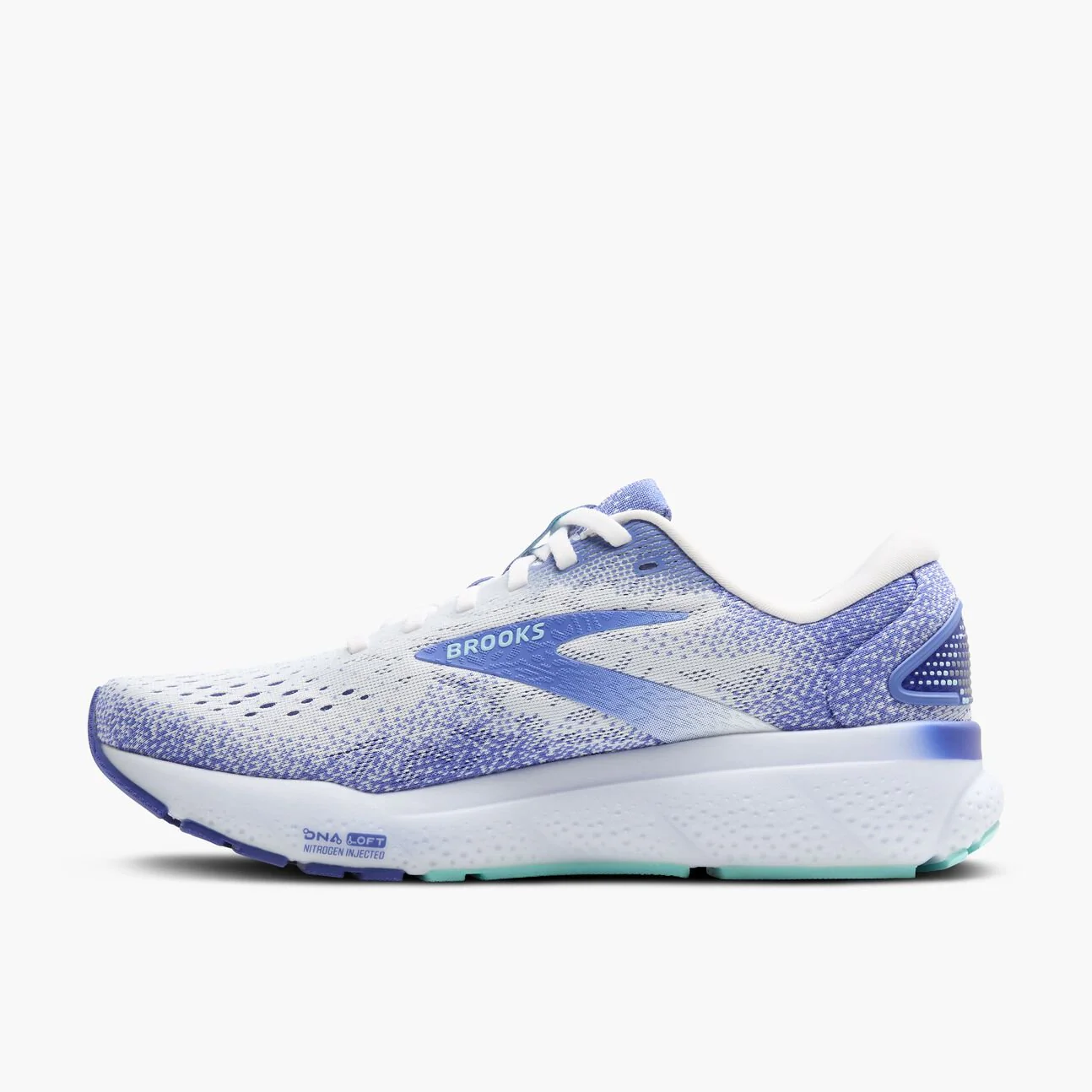 Brooks Women's Ghost 16 - White/Amparo Blue/Limpet Shell - Image 3