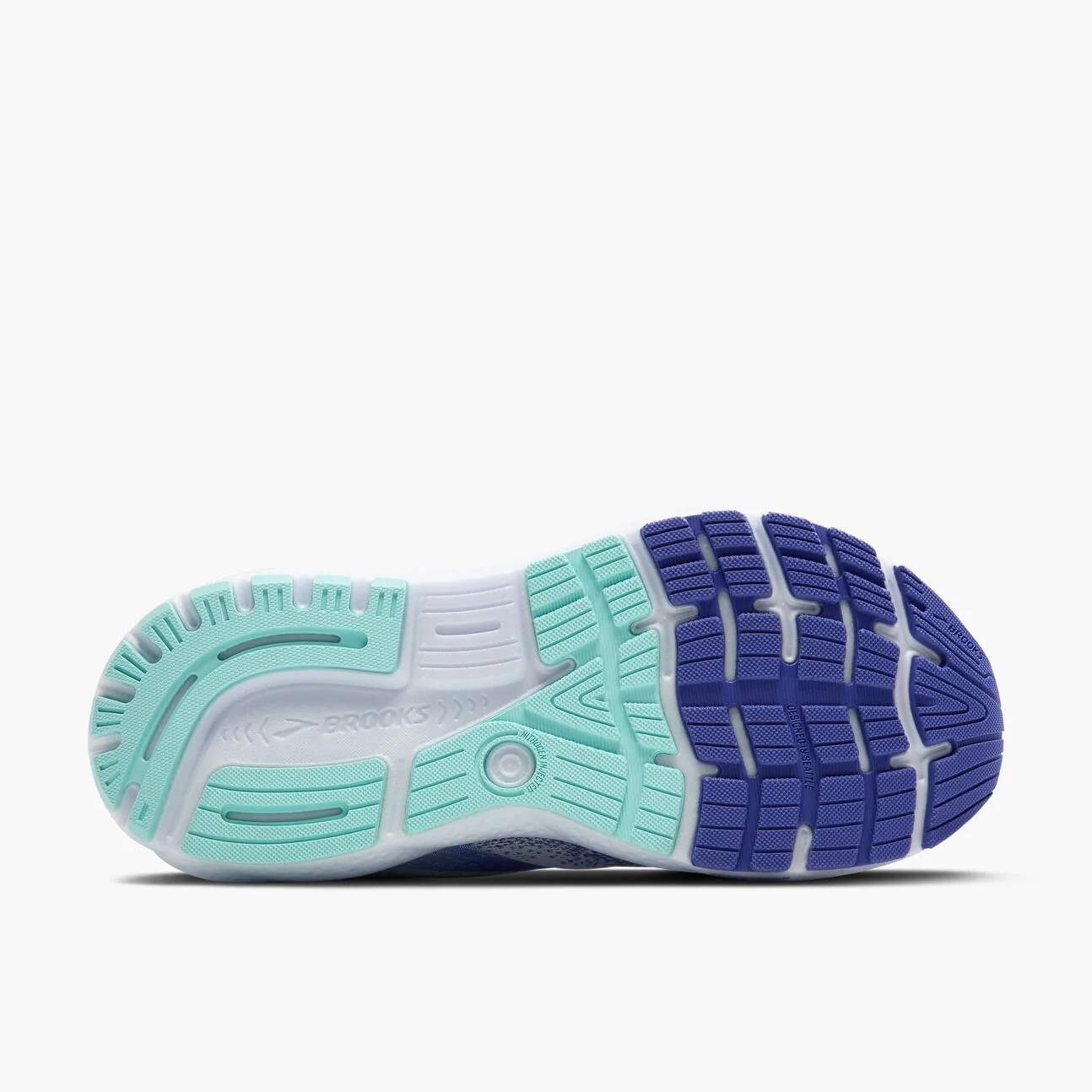 Brooks Women's Ghost 16 - White/Amparo Blue/Limpet Shell - Image 4