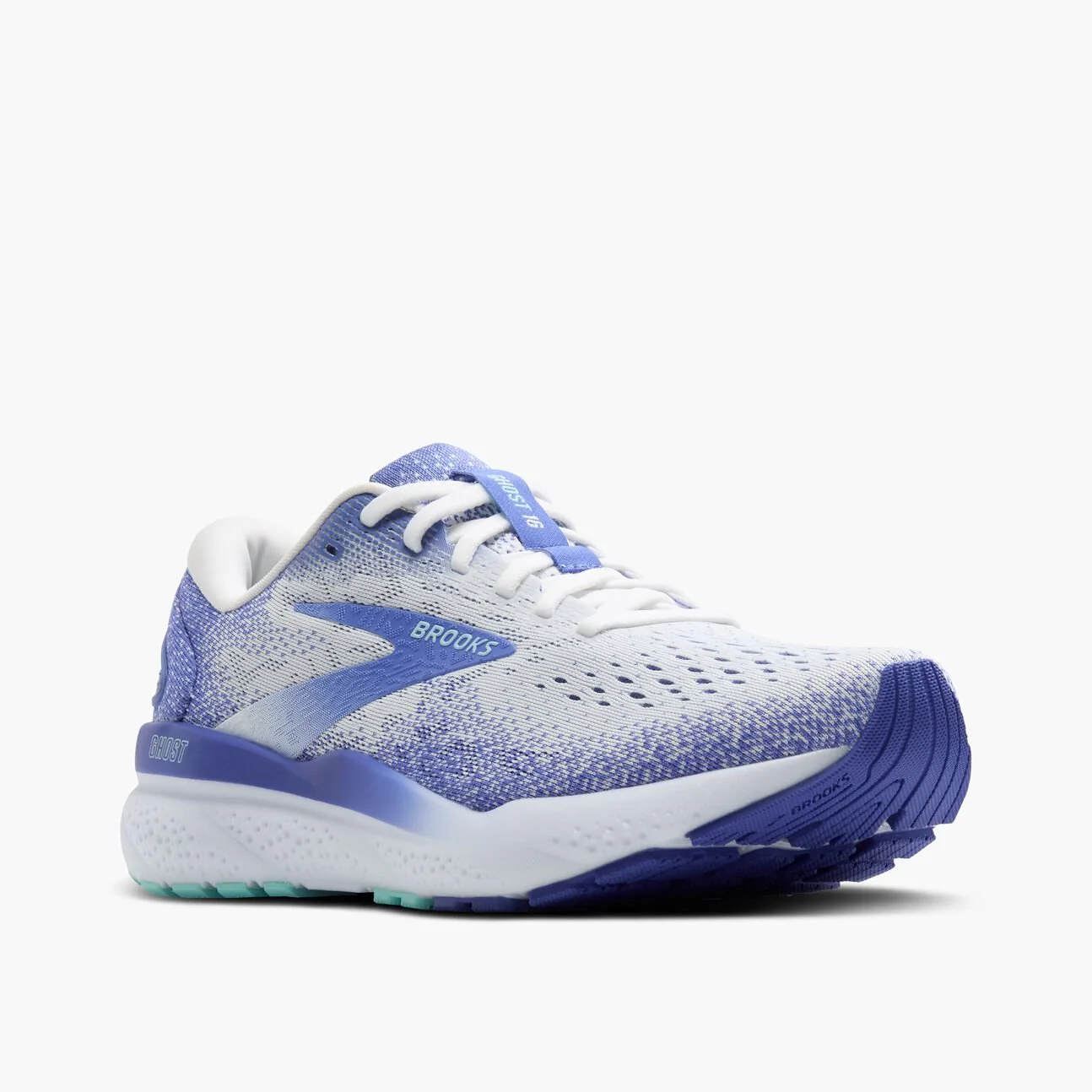 Brooks Women's Ghost 16 - White/Amparo Blue/Limpet Shell - Image 6
