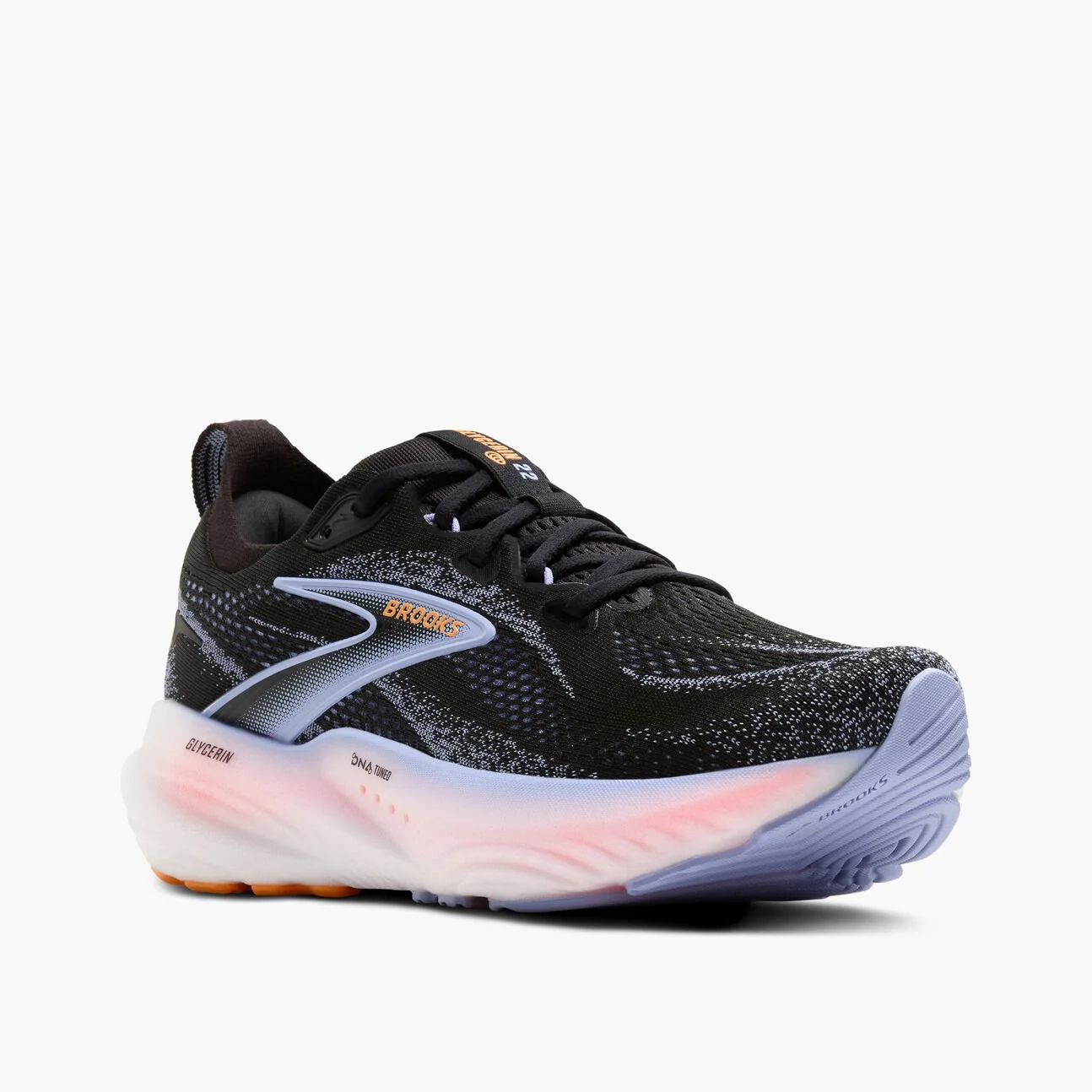 Brooks Women's Glycerin 22 - Black / Blue Heron / Orange - Image 4