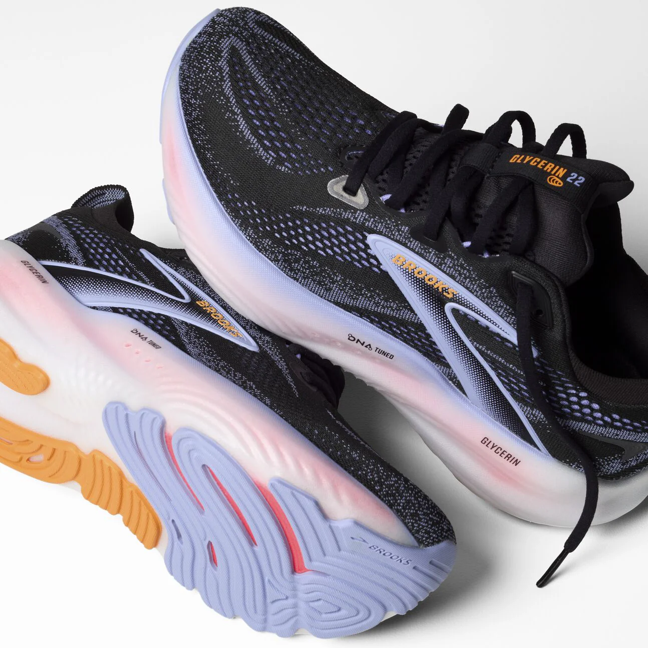 Brooks Women's Glycerin 22 - Black / Blue Heron / Orange - Image 7