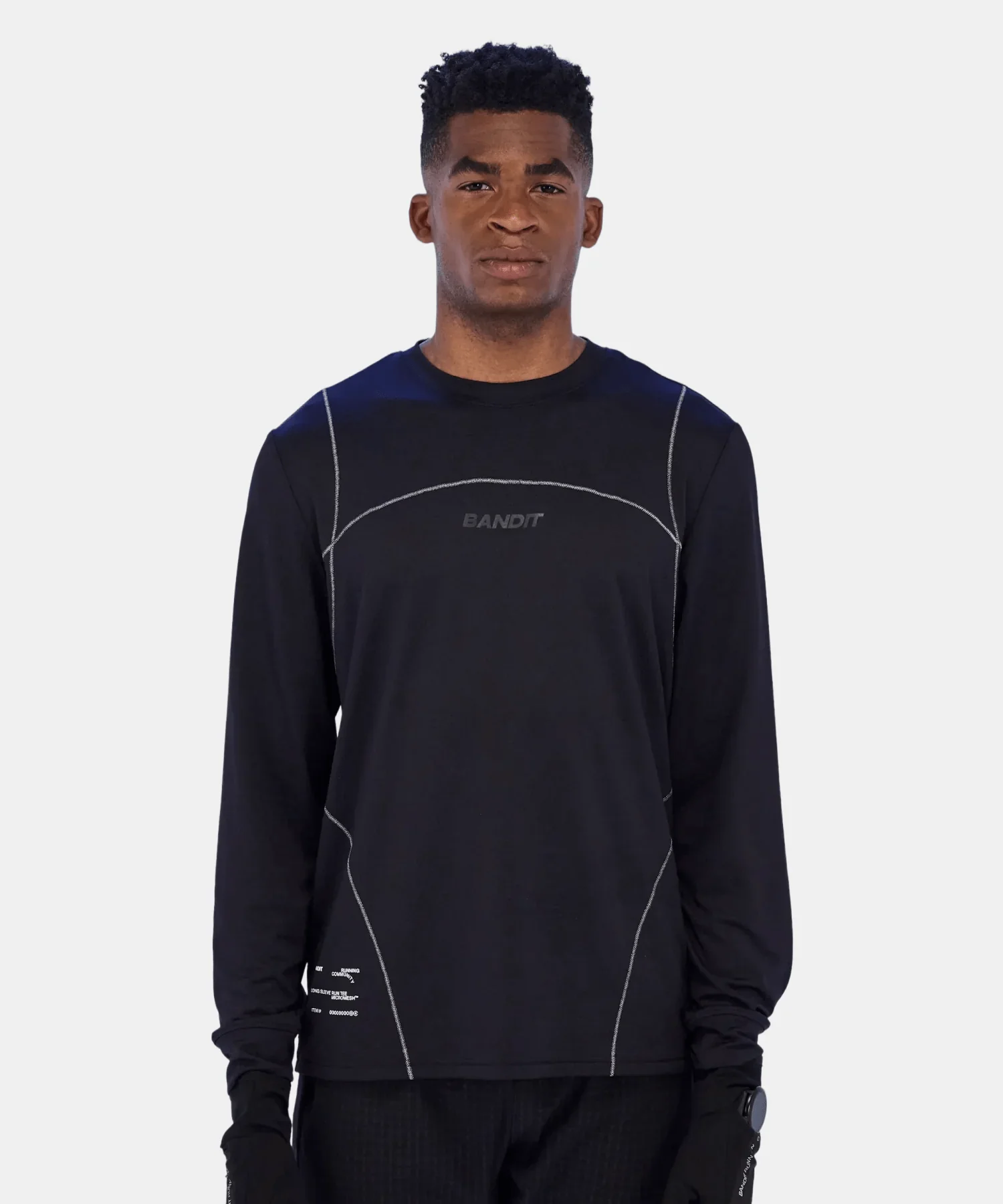 Bandit Men's Micromesh™ Reflecto Stitch™ Long Sleeve Tee - Black - Image 2