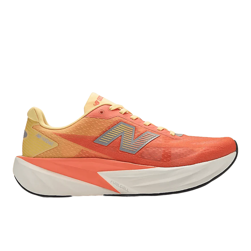New Balance Men's FuelCell Rebel v5 – Tangerine Heat with Silver Metallic