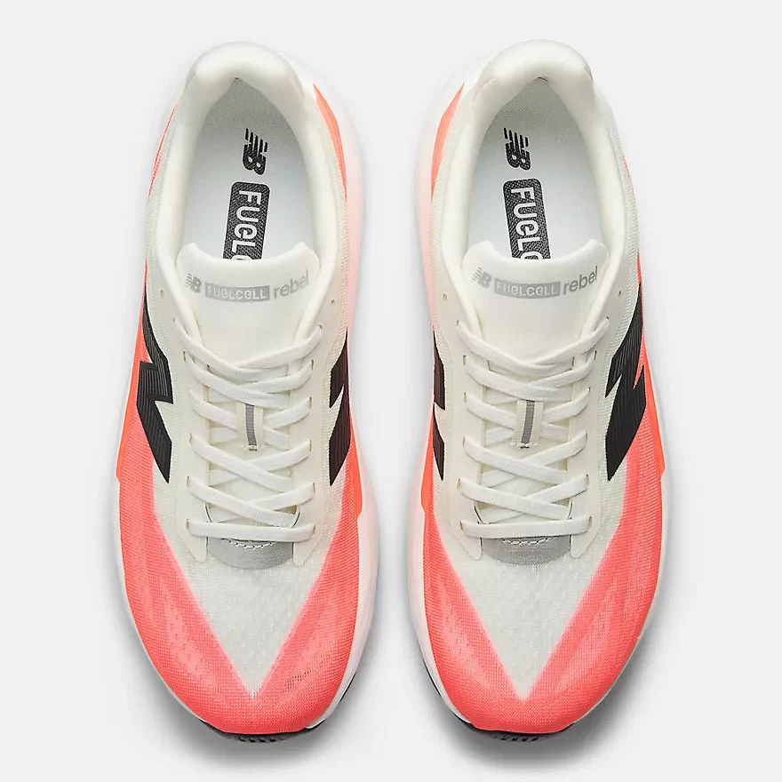 New Balance Men's FuelCell Rebel v5 | Urgent Red with White and Sea Salt - Image 4