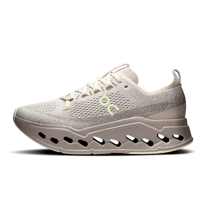 On Women’s Cloudsurfer Max - Pelican / Limelight - Image 2