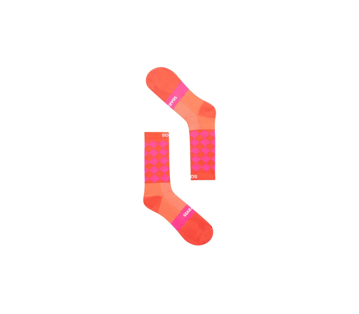 Soar Diamond Crew Sock - Pink Coral - Image 2
