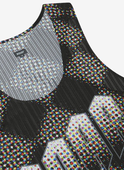 Soar Men's Race Vest - Black / Rainbow Dot - Image 4