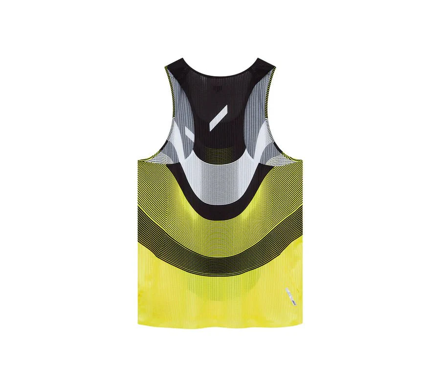Soar Men's Race Vest - Yellow Black Stripe - Image 2